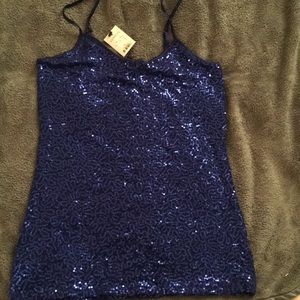 Express blue sequined cami